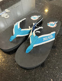 Miami Dolphins NFL team Loco Contoured Flip Flops Sandals Mens Size Large.