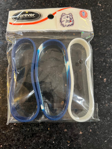 UConn Huskies NCAA Team Adult Mylar Team Color and Logo Wristbands 3 Pack is a set of wristbands perfect for any fan of the basketball team.
