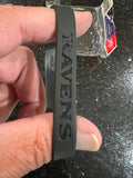 three adult-sized wristbands featuring the Baltimore Ravens NFL team logo, designed by Forever Collectibles for fans of the National Football League