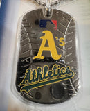 New Oakland Athletics metal MLB team logo dog-tag necklace foco.