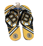 Boston Bruins NHL Team Logo Unisex Sandals by Foco see size chart for men and woman