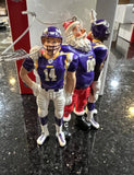 Minnesota Vikings rare retro team Santa Xmas ornament featuring the players with Santa. Made by Forever Collectibles,