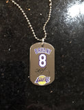 Los Angeles Lakers Kobe Bryant Nba Metal Dog Tag Necklace. Condition is New.
