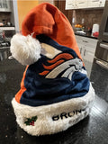 Denver Broncos NFL team logo plush adult size holiday Santa hat