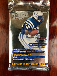 2000 Fleer Metal Football pack unopened possible Tom Brady Rookie card