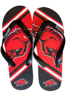 Arkansas Razorbacks NCAA Logo Unisex Flip Flops Sandals by Forever Collectibles