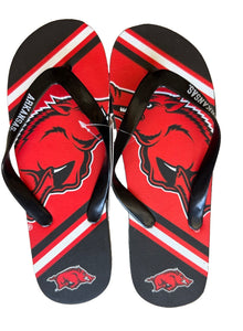 Arkansas Razorbacks NCAA Logo Unisex Flip Flops Sandals by Forever Collectibles