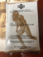2000 Upper Deck Gold Reserve football pack unopened mint . Possible Brady rookie