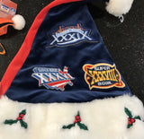 New England Patriots 3X NFL Super Bowl champion plush Xmas adult santa . Made to commemorate the first 3 super bowl wins History