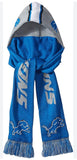 Detroit Lions NFL team logo hooded scarf adult size knit with pockets