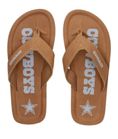 Dallas Cowboys NFL team logo Color Pop Mens contoured flip flops sandals