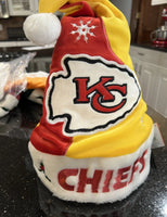 Kansas City Chiefs NFL team logo swirl adult size holiday santa hat