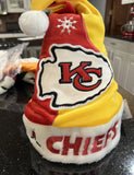 Kansas City Chiefs NFL team logo swirl adult size holiday santa hat