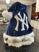 New York Yankees MLB big logo adult plush holiday santa hat solid blue