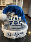 Los Angeles Dodgers MLB Team Logo Plush Adult Santa Holiday Hat
