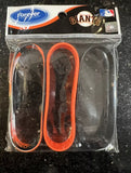 Sf Giants 3 pk silicone adult wristbands. Contains 3 different wristband team colors with one being tie die.