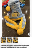 Denver Nuggets NBA plush snowflake dangle holiday santa hat foco Adult.