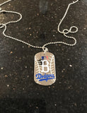 Brooklyn Dodgers metal dog-tag necklace rare item adult MLB retro