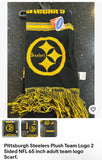 Pittsburgh Steelers with this 65 inch adult team logo scarf. The two-sided NFL licensed plush scarf