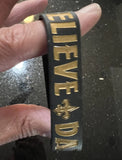 New Orleans Saints NFL team logo wide wristband silicone Bracelet. Slogan