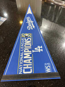 full-size Los Angeles Dodgers 2020 World Series MLB Champions Pennant. Made by WinCraft