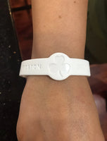Boston Celtics Nba logo silicone wristband bracelet adult White.