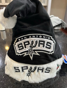 San Antonio Spurs NBA plush solid color adult holiday santa hat.