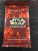Star Wars CCG Cloud City set, manufactured by Decipher in 1997. This pack contains cards from the Cloud City set,
