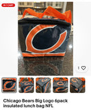Chicago Bears big logo 6pack insulated lunch bag NFL.
