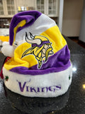 Minnesota Vikings NFL team logo plush adult size Santa holiday hat