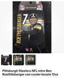 Pittsburgh Steelers NFL retro Ben Roethlisberger can cooler koozie 12 oz cooler
