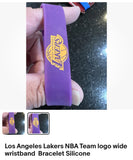 Lakers NBA team logo wide wristband silicone Bracelet.