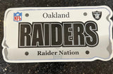 Oakland Raiders Raider Nation cool Nfl liciense plate magnet 8x4 inch. Made by Foco