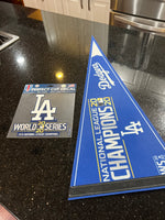 Los Angeles Dodgers authentic 2020 World Series wincraft MLB full size pennant and decal 8 inch