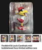 Fredbird St Louis Cardinals mini bobblehead foco limited edition rare.

Mint condition.stored away for years. Top quality not cheap plastic,hand painted.