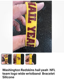 Redskins NFL team logo wide adult wristband Bracelet Silicone.