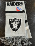 Oakland Raiders amazing 65-inch adult team logo scarf. This two-sided scarf features the team's logo on both sides
