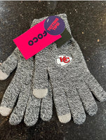 Kansas City Chiefs team logo knit texting gloves adult size