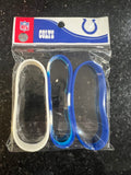 Indianapolis Colts NFL Team Color Mylar Adult Wristband Bracelets 3 Pack by Forever Collectibles is a set of three wristband bracelets