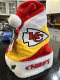 Kansas City Chiefs NFL team logo plush adult holiday Santa hat foco