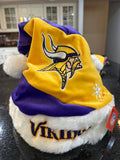 Minnesota Vikings NFL team logo plush Santa holiday hat adult size