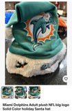Miami Dolphins plush NFL big logo holiday aqua Santa hat.

New with tags