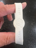 Utah Jazz NBA Team Logo White Adult Mylar Wristband Bracelet by Forever Collectibles