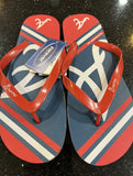 MLB 2014 UNISEX BIG LOGO FLIP FLOPS sandals ATLANTA BRAVES size XL see chart
