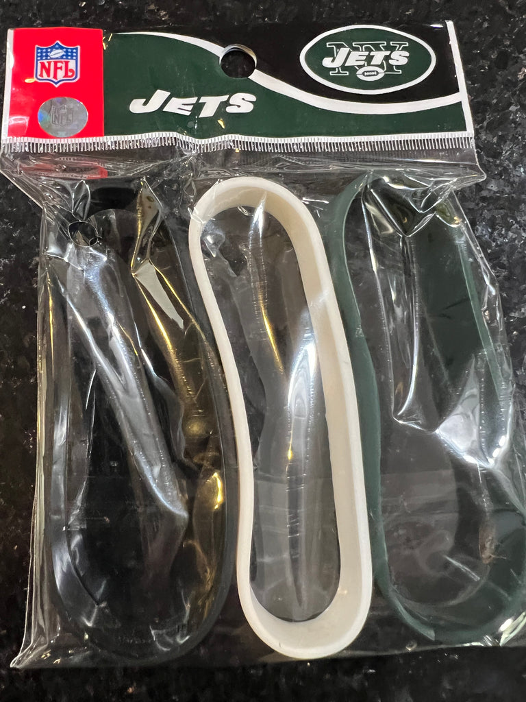 New York Jets NFL Team Logo and Colors Adult Mylar Wristbands Bracelets 3 Pack by Forever Collectibles