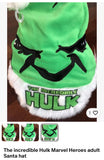 The incredible Hulk Marvel Heroes adult Santa hat.

New with tags