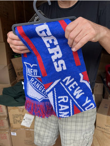 New York Rangers striped NHL logo adult scarf.

New with tags.