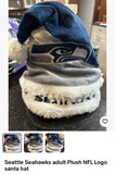 Seattle Seahawks adult size plush Nfl logo Holiday Santa hat