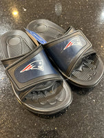 New England Patriots NFL team logo shower sandel mens size see chart in pictures.

New with tags.