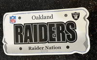 Oakland Raiders Raider Nation cool Nfl liciense plate magnet 8x4 inch. Made by Foco